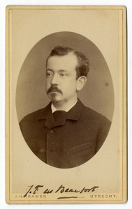 221170 Portret van jhr. mr. J.F. de Beaufort, geboren 1850, lid van de gemeenteraad van Utrecht (1891-1911), wethouder ...